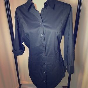 New York & CO. Black button up top size XL